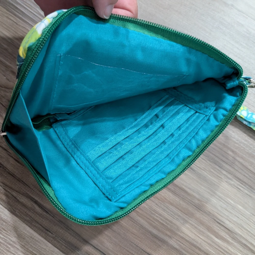 Vera‎ Bradley, Limes Up Small Wristlet, Y2K, Card Holder/Wallet, Lime Green Teal